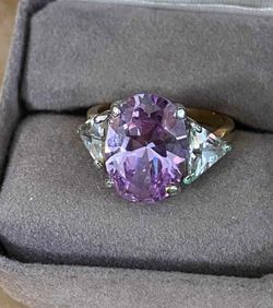 Anillo Gold Filled size 7 piedras joyería antigua