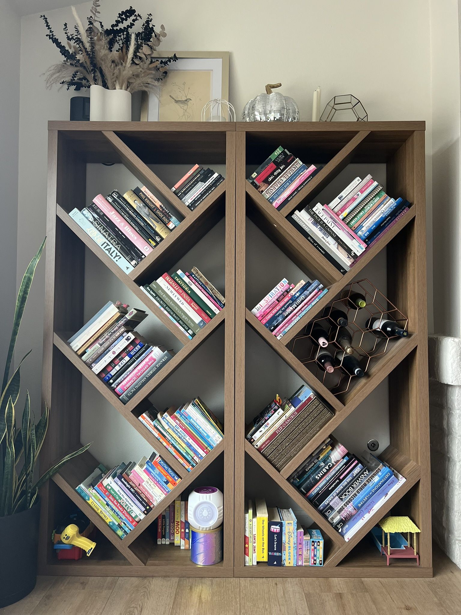 Modern Geometric Bookshelf – Stylish & Functional