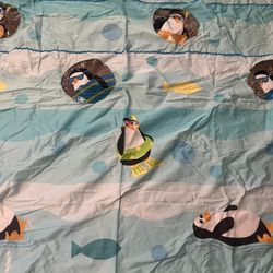 Shower Fabric Curtain- Penguins