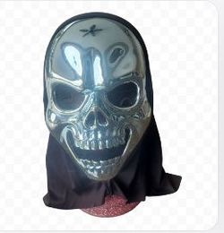 MASK SILVER - GOES OVER HEAD OR ELSE - 13H X 7W X 4.5D INCH
