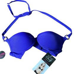 Smart & Sexy Swim Extreme Mega Push Up Bikini Swimsuit Top Women 32B Purple NEW