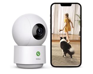 aosu 2K Security Camera Indoor, Baby Monitor Pet Camera 360-Degree for Home Security with 2.4 GHz Wi-Fi Router, One-Touch Call, Smart Motion Tracking,