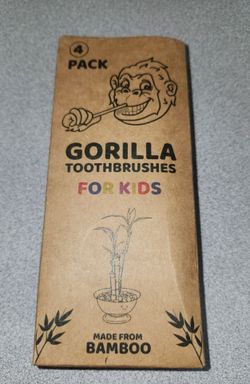 Gorilla Toothbrushes For Kids Made from Bamboo