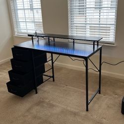 Desk With Drawers And Multi-Illumination LED Lights