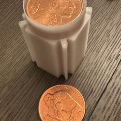 Twenty; 1oz Copper Rounds Buffalo On One Side & Indian Head On The Other  