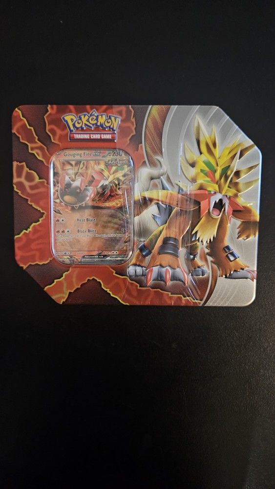 Pokemon Cards Gouging Fire Ex Tin