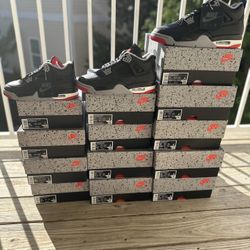 BRAND NEW JORDAN 4 “REIMAGINED BRED” FOR SALE!!! GS SIZES 5, 5.5, 6.5, 7 $215  MEN SIZES 8, 10, 11, 12, 13 $300