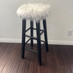 Fur covered stool