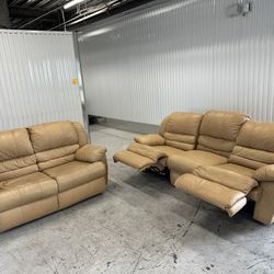 Comfy Light Brown Recliner Sofa Set🔥🔥🔥