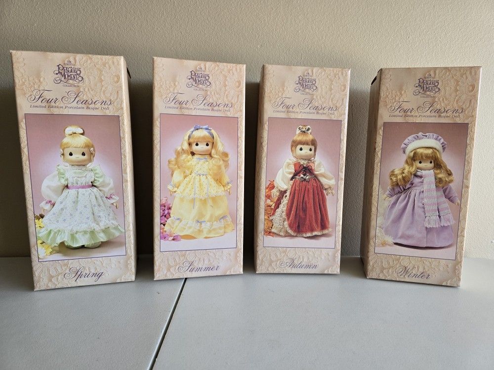 Set of 4. Precious Moments Collection Four Seasons Limited Edition Porcelain