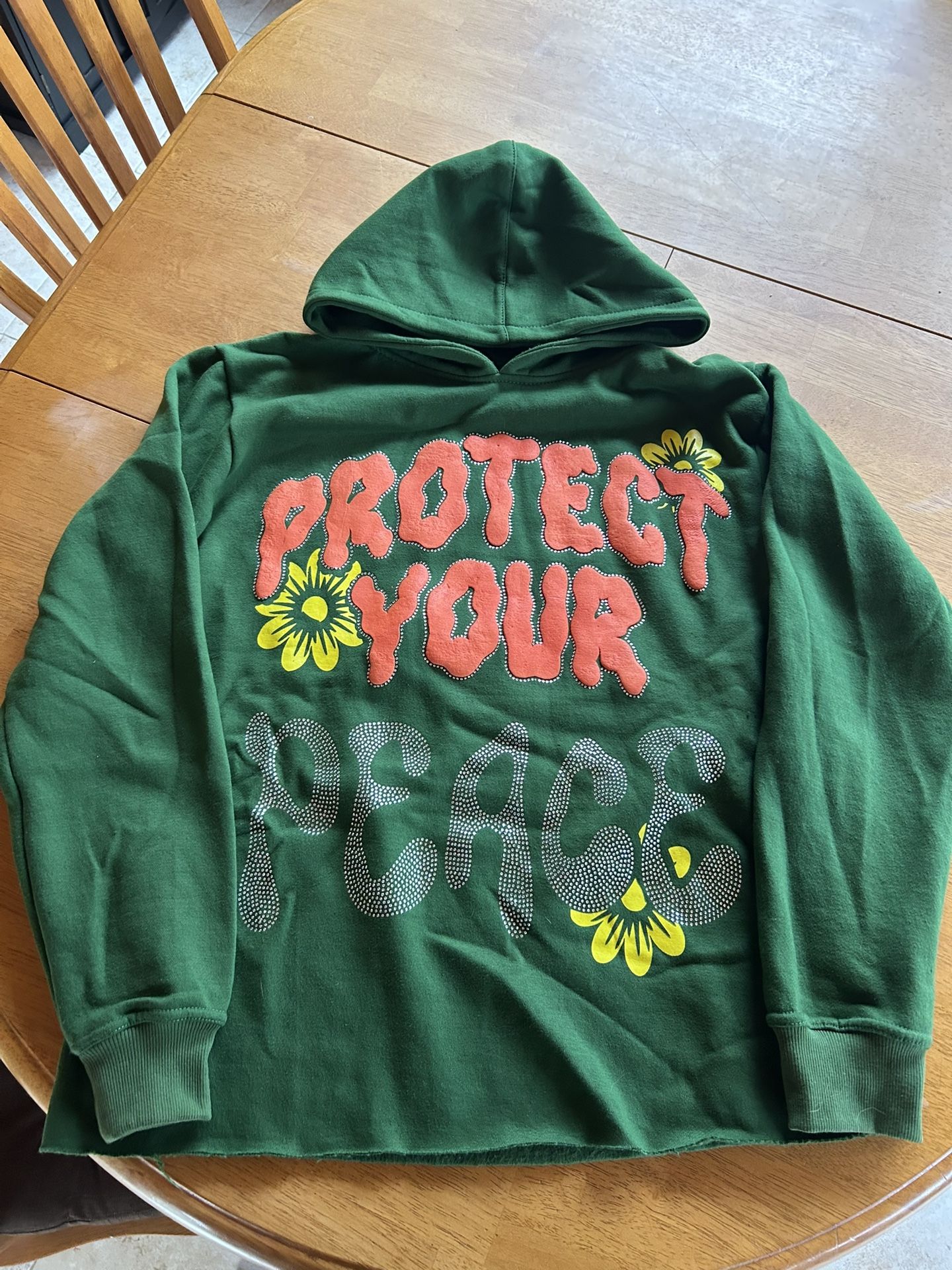 Protect Your Peace Euphoric hoodie In Green #cropped #y2k #mentalhealth size Large but fits like a medium