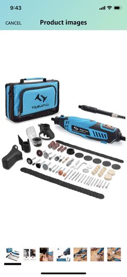 Tilswall Rotary Tool Kit 160W with 6-Level Variable Speed 145pcs Accessories Electric Drill Set for Crafting Projects and DIY Creations