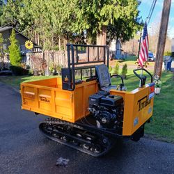 2026, Mini, Tonka, Sasquatch, 15HP 3 speed with reverse. And self dumping. How's toe hitch package to pull trailers 0 hours!