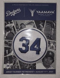 LA Dodgers Fernando Valenzuela #34 Retirement Patch