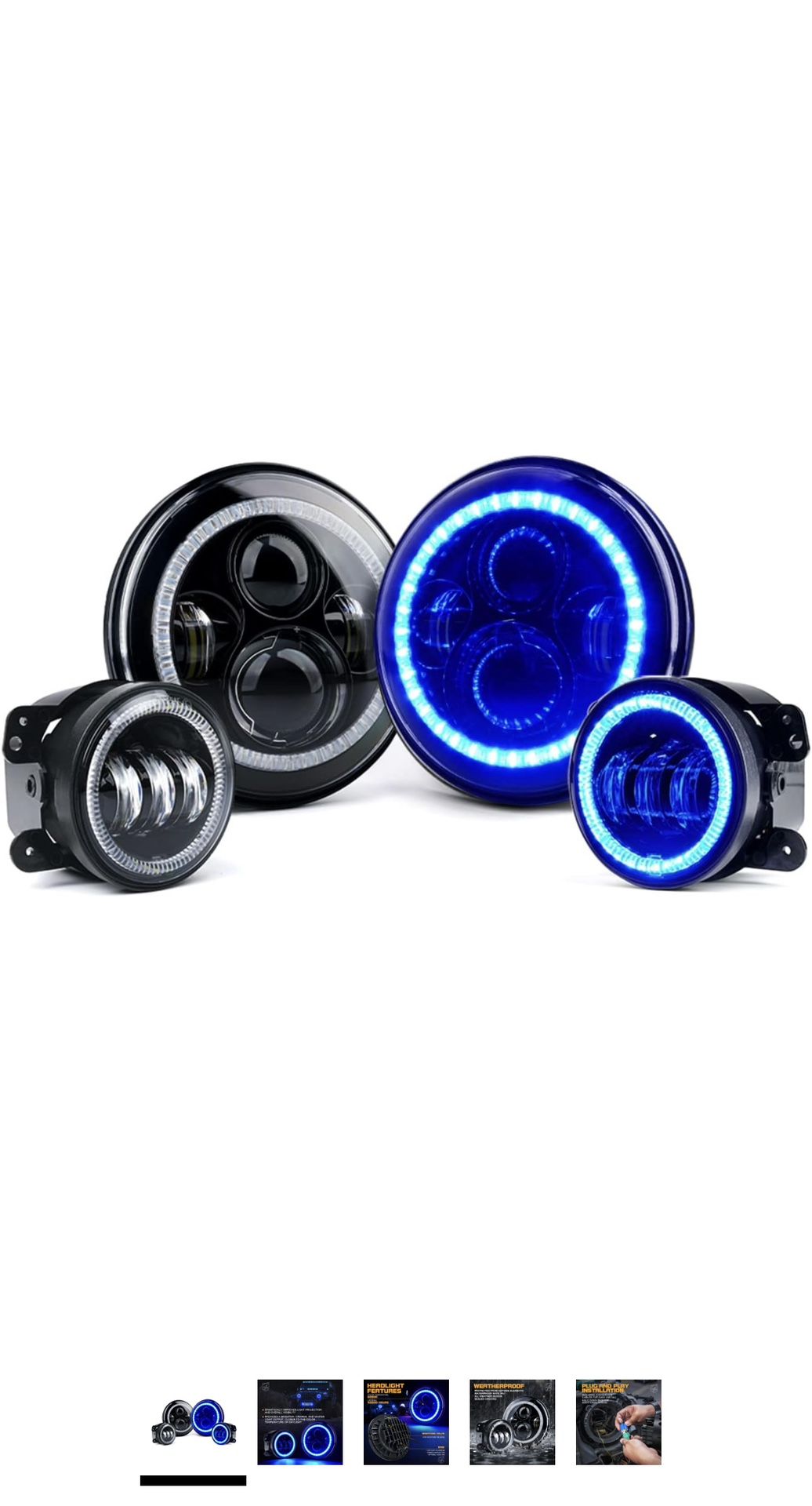 Blue Halo Jeep Headlights