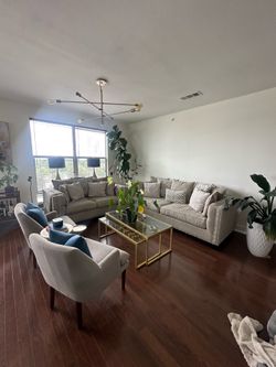 Cindy Crawford Home Chelsea Hills Beige Sofa and loveseat