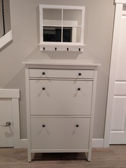 IKEA Hemnes Shoe Cabinet with Drawer - White