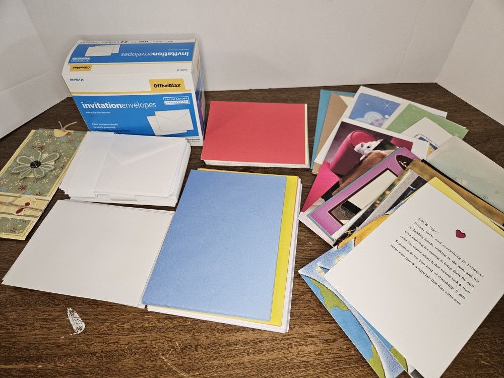 Various Greeting Cards And Envelopes