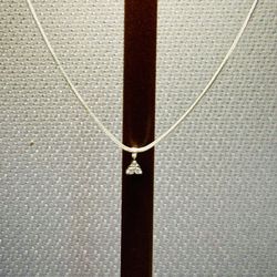 ✨ 14K Gold Diamond Pendant on 18” Sterling Silver Chain – $135 ✨