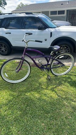 Purple Beach Cruiser Bicycle