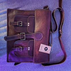 BRAND NEW Genuine Leather BG Messenger Bag