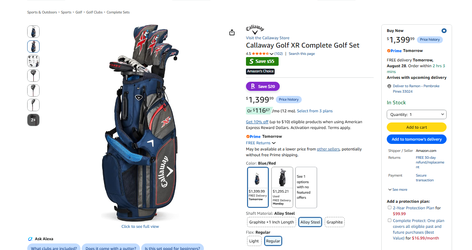 Callaway Golf XR Complete Golf Set RH REG Graphite Shaft (Black/Silver)