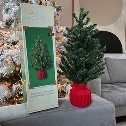 Hallmark 21” Lighted Display Chritmas Tree For Miniature Ornaments