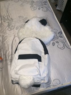 Hooded panda backpack
