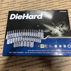 DIE HARD 40pieces HEX STAR BIT SOCKET SET *New*