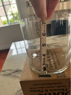 Clear glass round floral bowls