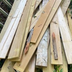 Pressure-treated one by six by tens got about 40 of them make an offer