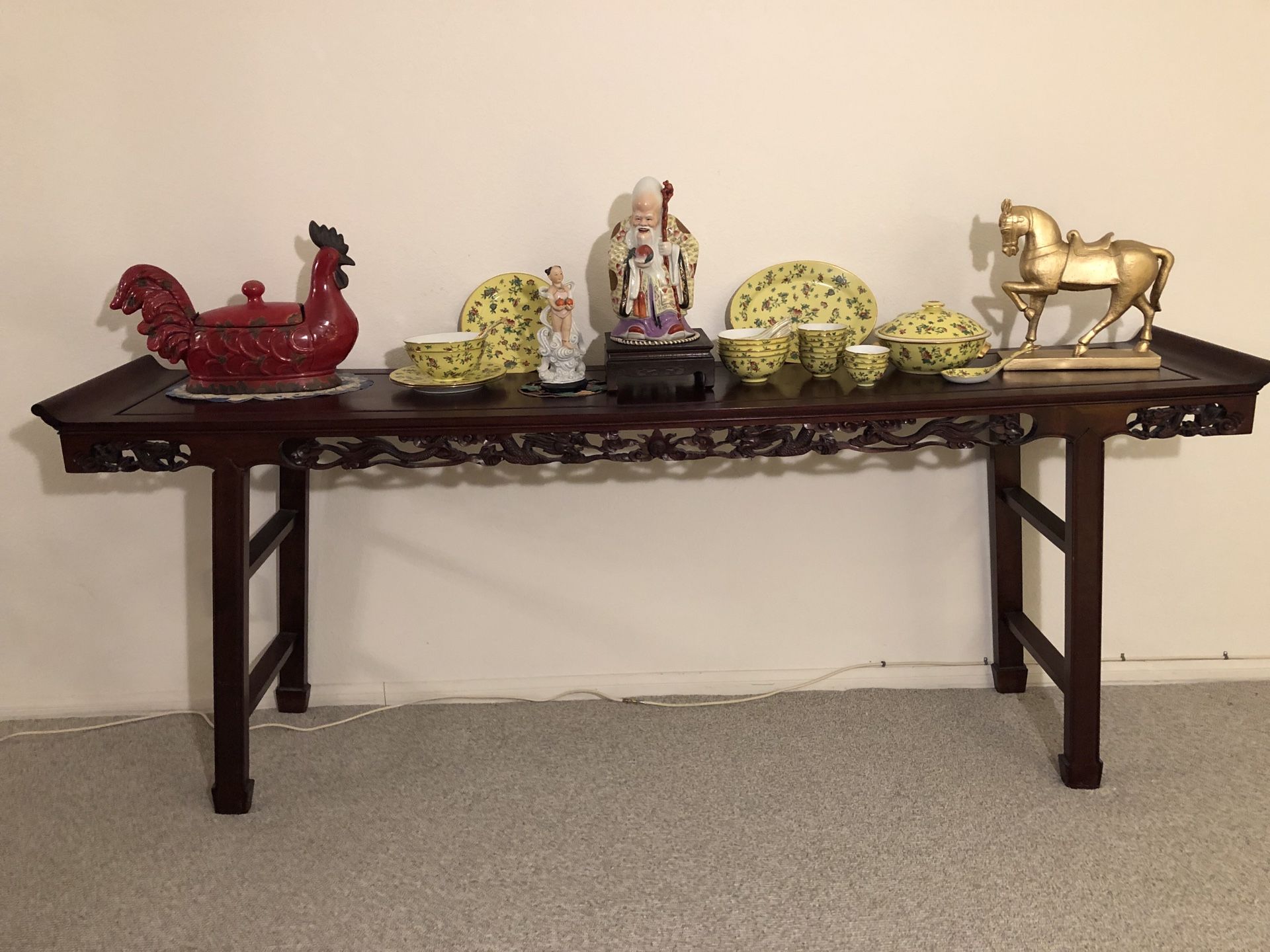 Asian carved wood altar - decorations not included