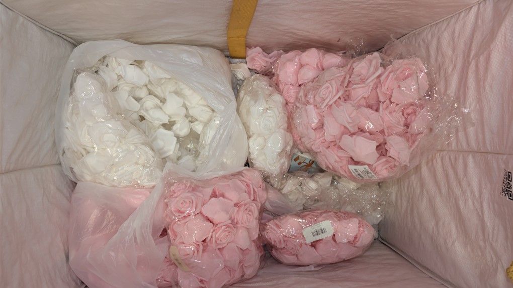 Pink And White Foam Flowers