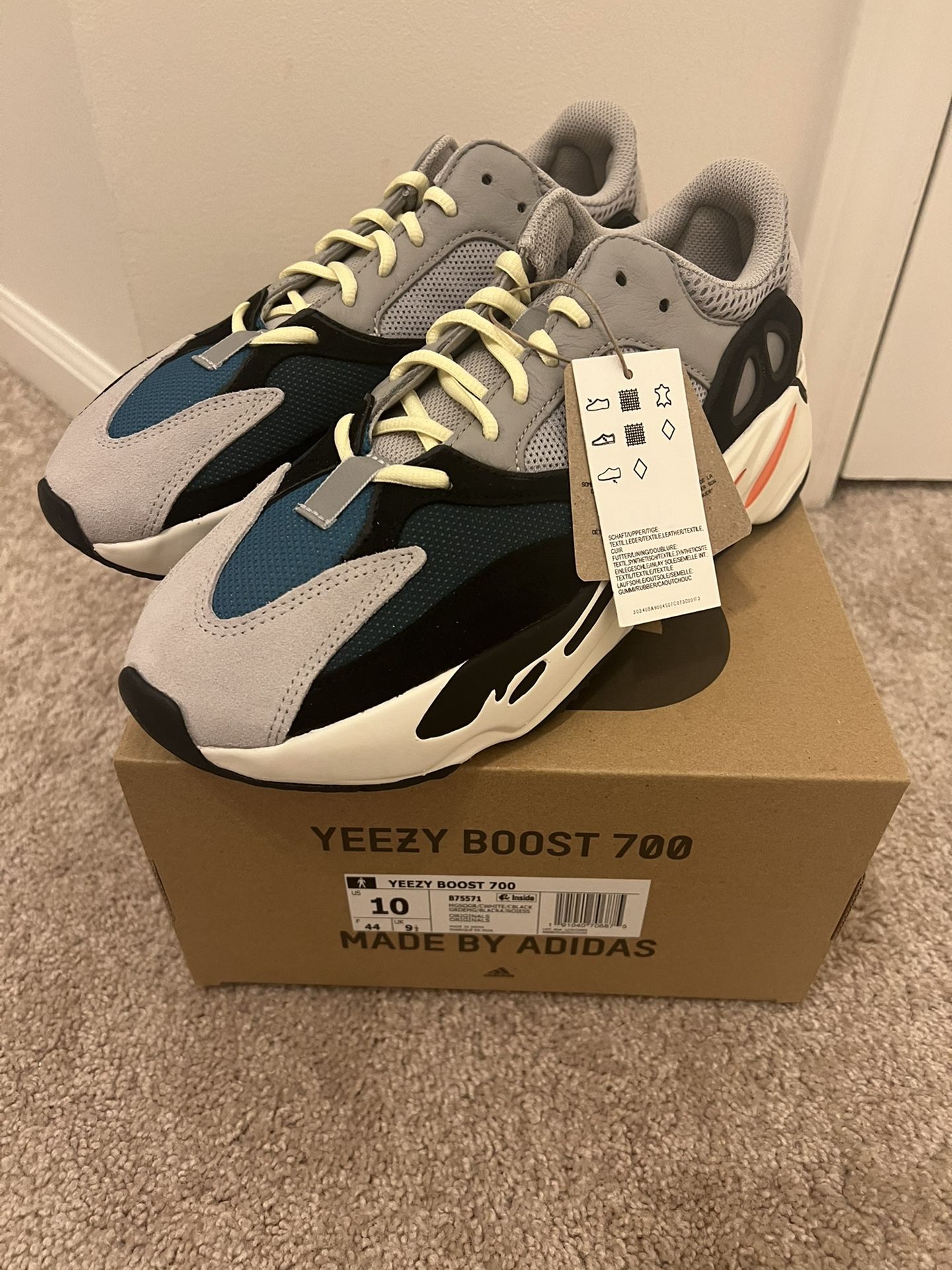 Adidas Yeezy Boost 700 Wave Runner Men's Sneakers, 10 US