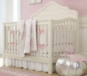 Pottery Barn juliette crib never used w toddler conversion and full bed conversion and 200 organic mattress included also un used for Sale in