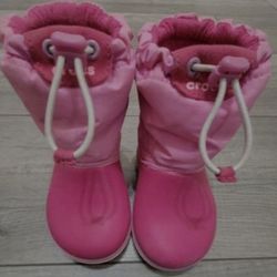 Croc Pink Winter Toddler Boots