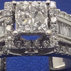 Ladies Ring  Clus 14k W