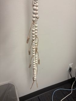 Wood Bead Garland with Clothespins for decor