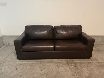 Leather sofa bed