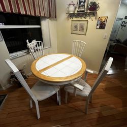 white dinette with seats