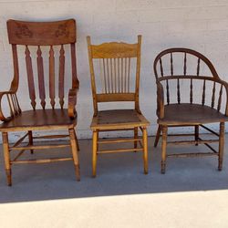 Solid Wood Antique Chairs - See Ad for Individual Prices