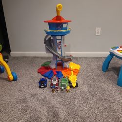 Paw Patrol Lookout Tower With Cars And Pups