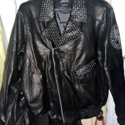 Vintage Pelle Pelle Leather Biker Jacket Size 52