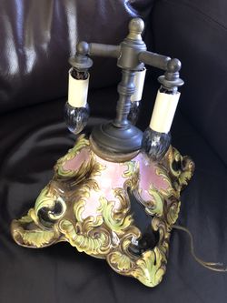 Antique Majolica Light Fixture - 3 Lights in perfect condition