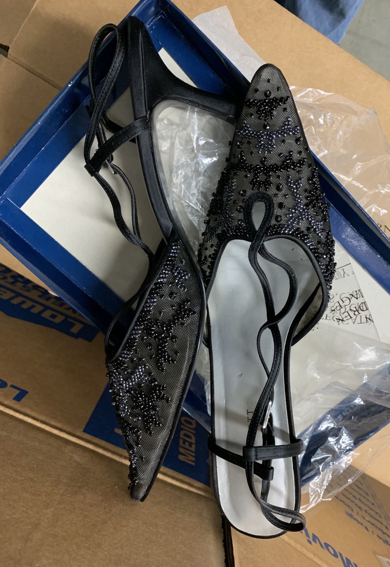 Karen Scott Black Slingback Heels, Womens Shoes Size 9M
