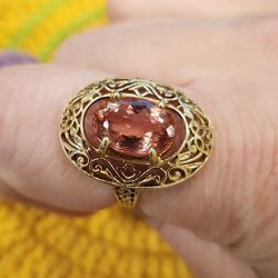 Vintage Solid Gold Ring with Topaz