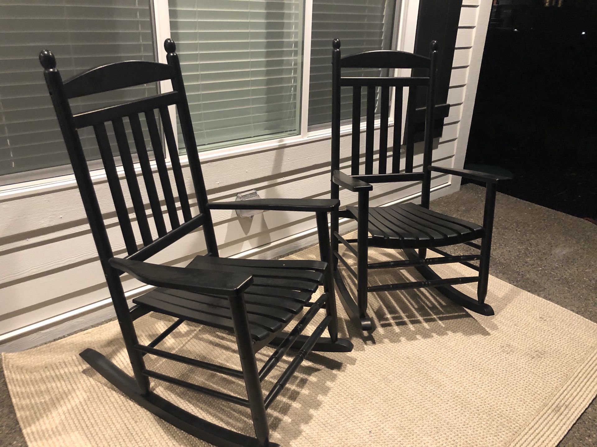 2 Wooden Rocking Chairs