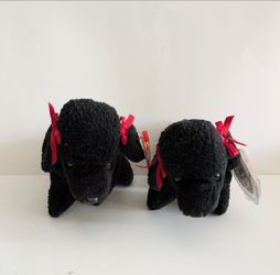 Ty Beanie Baby Gigi 1997 Black Poodle Plush Lot of 2