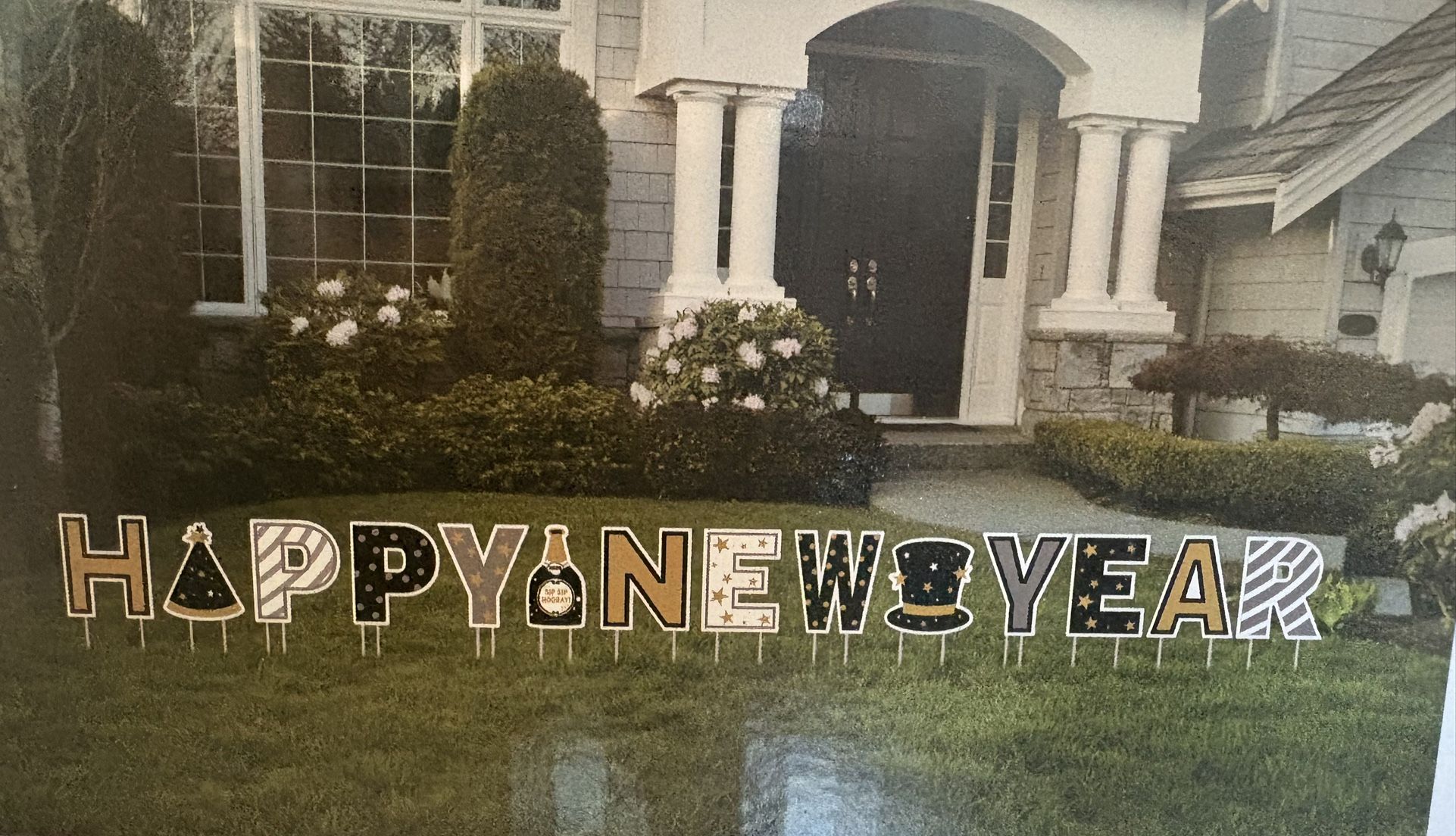 Happy New Year Lawn Decoration Sign