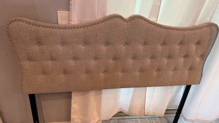 Tufted Upholstered Headboard with Nailhead Trim